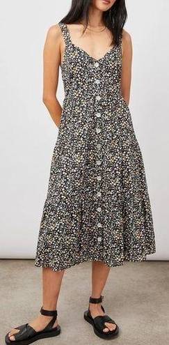 Rails  Violet Dress Black Midi Floral Size Small