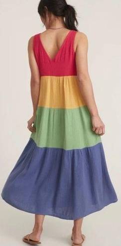 Marine layer 🆕 NWOT  Corinne Maxi Dress Rainbow Colorblock Sleeveless V Neck XS