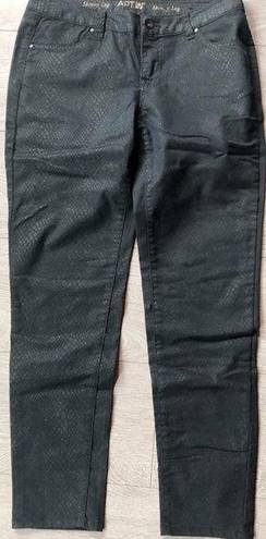 Apt. 9  Black Snake Print Detailed Denim Skinny Jeans