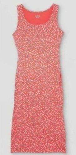 Isabel Maternity Nwt Coral Print Small Soft Stretchy Sleeveless Midi Dress 