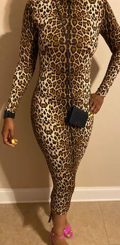 Zaful NWT cheetah print longsleeve bodycon s