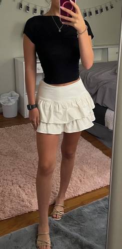Denim Mini Skirt White