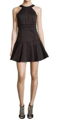 Parker  Brady Seamed Flare-Hem Mini Dress in Black