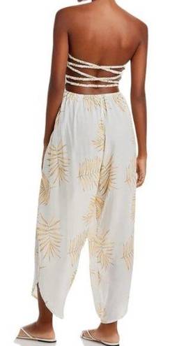 Tiare Hawaii  Hoku Strappy Back  Strapless Jumpsuit Cover Up Island Palm NWT