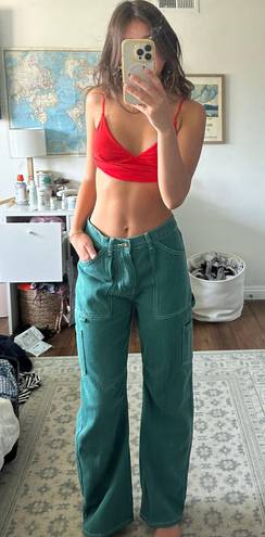 LIONESS baggy teal cargo pants