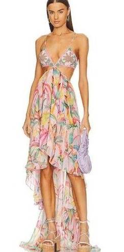 Rococo  SAND Rio Beaded High Low Dress Multicolor Tropical Women Size L New $594