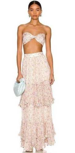 Rococo  SAND Vie Maxi Skirt in Off White & Pink XSmall New Womens Long