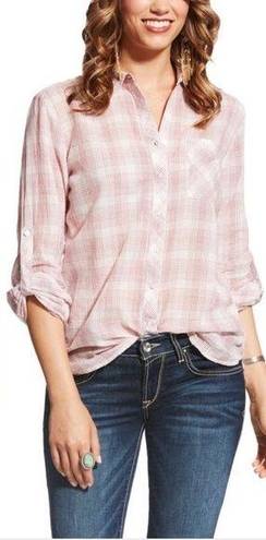 Ariat NWT  Zoey Long Sleeve Button Down Plaid Collared Shirt Sz XL