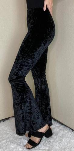 Daisy Del Sol Black Velvet High Rise Flare Bell Bottom Pants