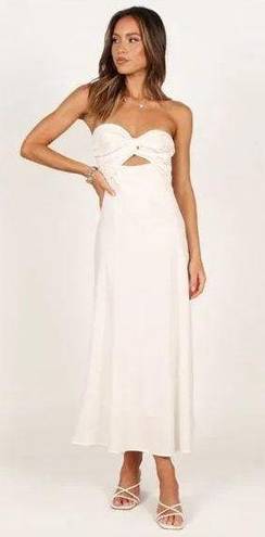 Petal and Pup  Rosetta White Strapless Cut Out Midi Dress 4