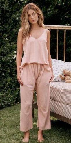 The Great 💕💕 The Pointelle Sleep Cami Tank + Lounge Pant ~ Rose Dust Large NWT