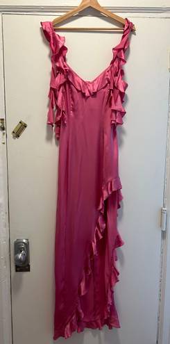 Amanda Uprichard Pink Sonnet Silk Gown