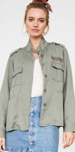 Rails  Sahara Utility Jacket Button Front Lyocell Linen in Sage Green Women's S