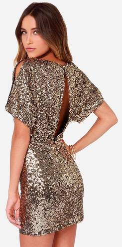 Lulus Gold Sequin Dress