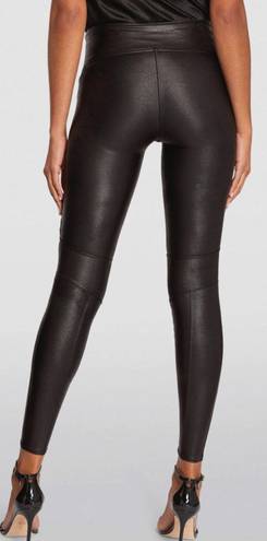 Spanx Womens  Black Faux Leather Moto Leggings size Medium