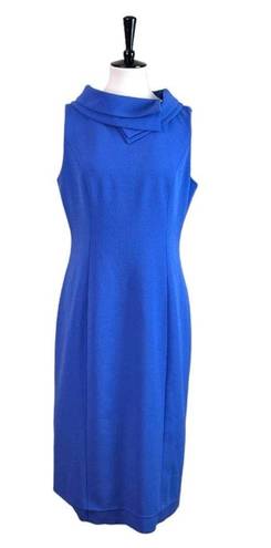 Harper Rose Sheath Midi Dress Fold Collar Sleeveless Blue Purple Women’s Size 12