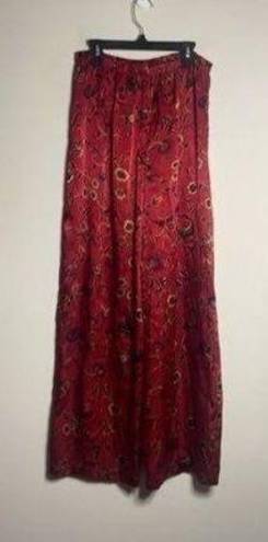 Jaclyn Smith red floral long sleeve pajama set, oriental, lightweight