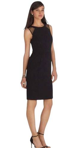 White House | Black Market WHBM Iconic Mesh Inset Sheath Dress in Black Size 4