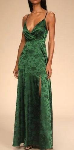 Lulus , New, Forever Exquisite Emerald Green Satin Surplice Maxi Dress, XL  - $78 New With Tags - From Dawn