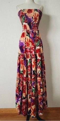 Abel the label  ATL Maxi Dress New Size Small Floral Retro Smocked Boho Chic