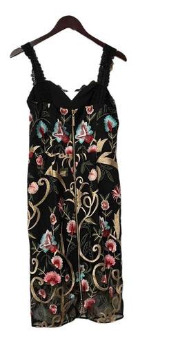 Bronx and Banco  Agata Floral Embroidered Lace Midi Dress