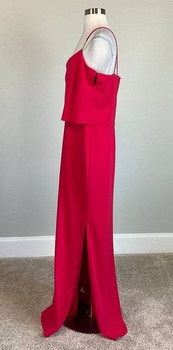 Laundry by Shelli Segal  Women's Formal Dress Size 12 Red Beaded Strap Long Gown