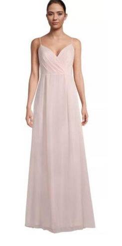 Petal Levkoff Bridesmaid  Pink Chiffon V-back A-line Gown Dress 6 NEW