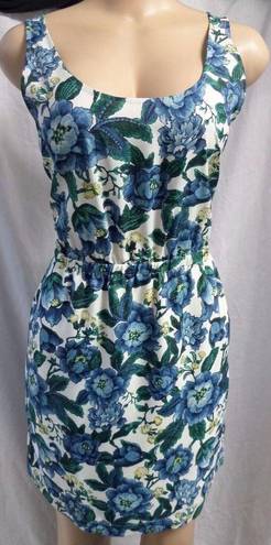 The Loft * "" GREEN & BLUE FLORAL CASUAL CAREER SUMMER DRESS SIZE: 8 NWT