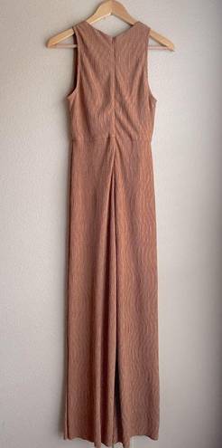 Nordstrom Floret Studios  Plisse Wide Leg Jumpsuit in Copper