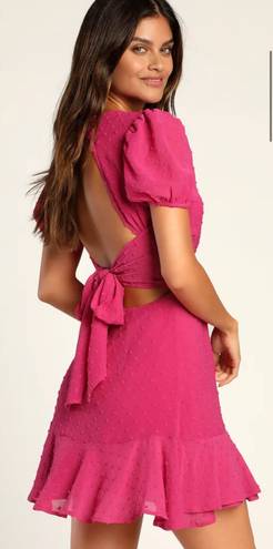 Lulus Magenta Ruffle Dress