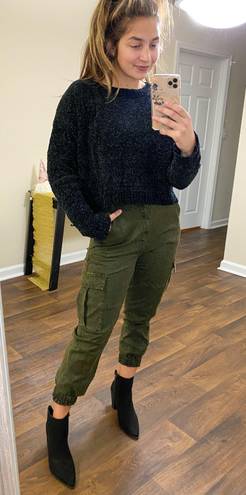 easel NWT Olive Green Leopard Print Cargo Jogger Pants