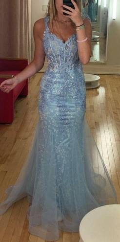 Ellie Wilde Light Blue Prom Dress