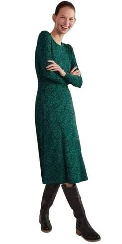 Petal Boden Crew Neck Jersey Midi Dress in Forest  Bloom US Petite SZ 4P NWOT