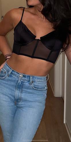 Dynamite Black Mesh Top