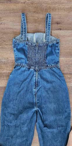 Hollister Corset Demin Jumpsuit with Flare Bottom