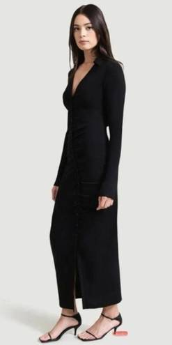 Modern Citizen   Bodycon Button Front Rutched  Dress  black Date night L