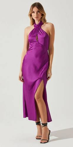 ASTR The Label Marissa Satin Halter Dress