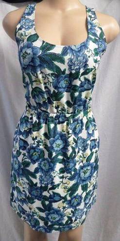 The Loft * "" GREEN & BLUE FLORAL CASUAL CAREER SUMMER DRESS SIZE: 8 NWT