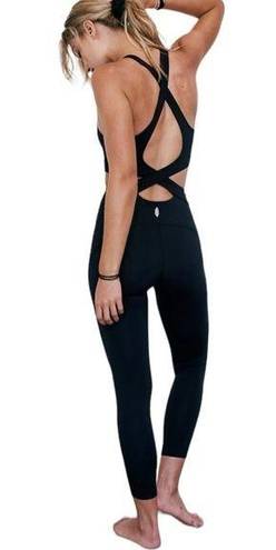 Free People Movement NWT  Back It Up Yoga Onesie Catsuit Black Size S