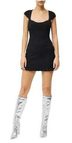 02 Collection French Connection | Women’s Black Mathilda Knit Ribbed Minidress L $148.00