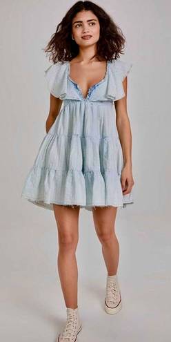 Free People "UNDONE" SEA SPRAY WASH MINI DRESS - SZ XS - NWT