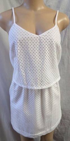 The Loft "" WHITE EYELET OVERLAY TOP CAREER CASUAL DRESS SIZE: 2P NWT $80