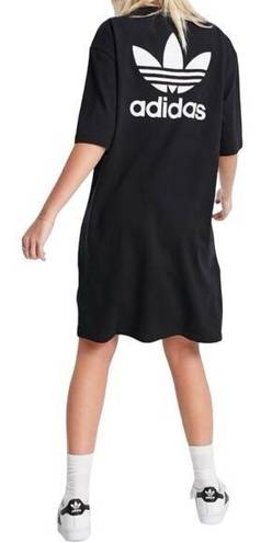 Adidas  Trefoil Oversized Mini T-shirt Dress Tee Oversize Black, size Small