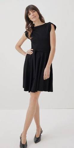 Petal Pact • Black Fit & Flare  Sleeve Dress