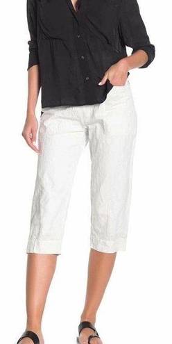 James Perse Standard  Women's White Lined Cropped Button Fly Pants Size 26