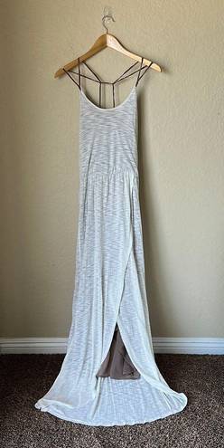 Deletta White Heathered Strappy Maxi Dress