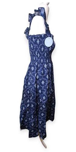 Hill House  Home Ellie Nap Dress Navy Trellis Print Size Small NYC