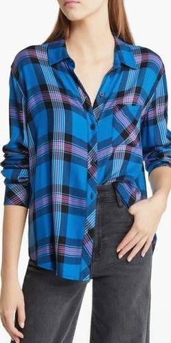 Rails  Womens Lightweight Hunter Plaid Button Up Shirt Size M Cobalt Magenta