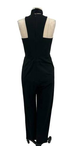 Michelle Mason  Choker Plunge Jumpsuit Sleeveless Black Size 4