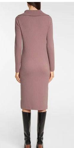 Vince Ribbed Polo Wool-Cashmere Blend Bodycon Dress